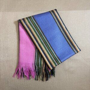 Pink Blue And Green Scarf From South America